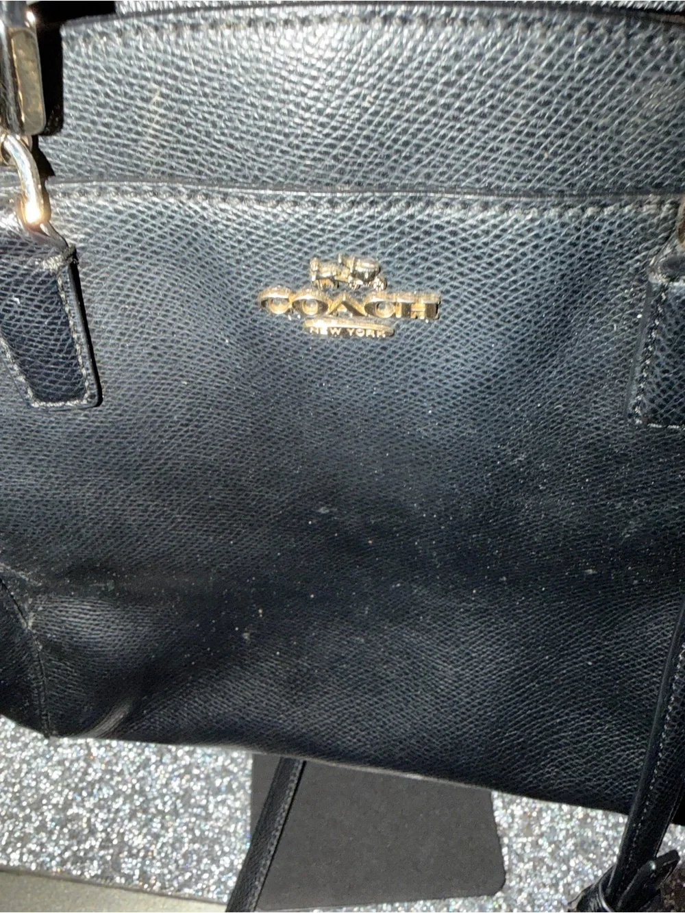 ⭐️Coach Black Leather Bag with Shoulder Strap